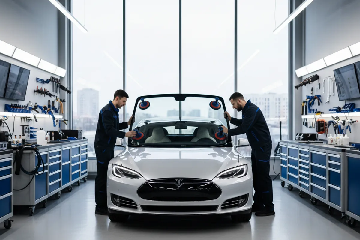 Inside the Northern Quick Chip Auto Glass workshop